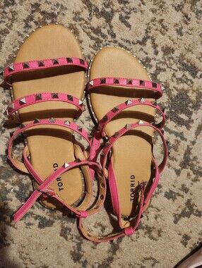 torrid Hot Pink Studded Multi-Strap Sandals